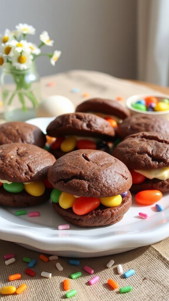 sweet colorful dessert sandwiches