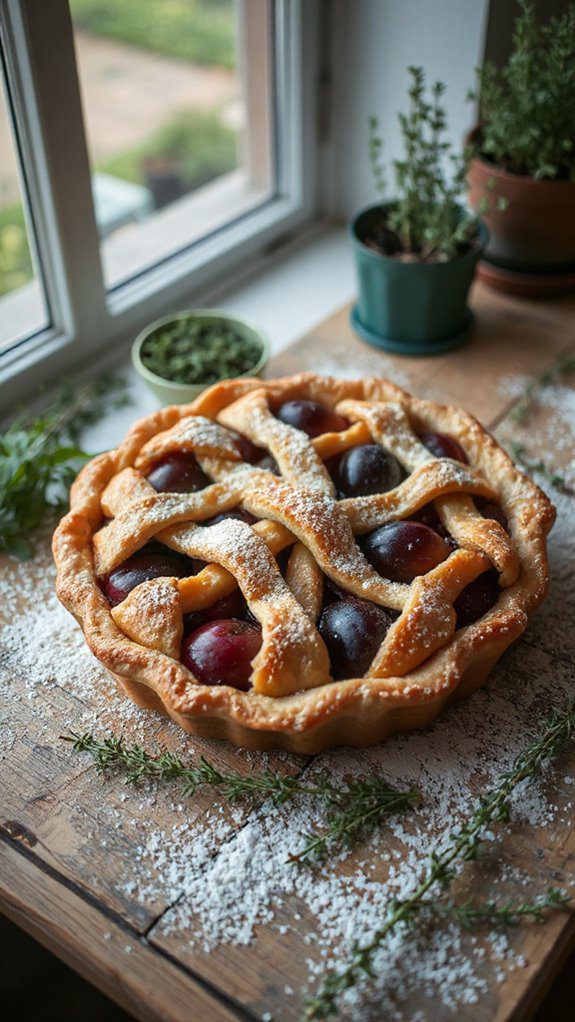 sweet thyme infused plum pie sweet thyme infused plum pie