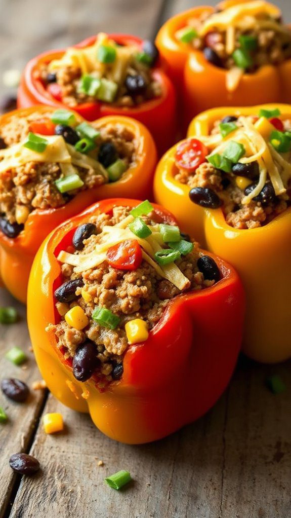 taco filled bell pepper dish taco filled bell pepper dish