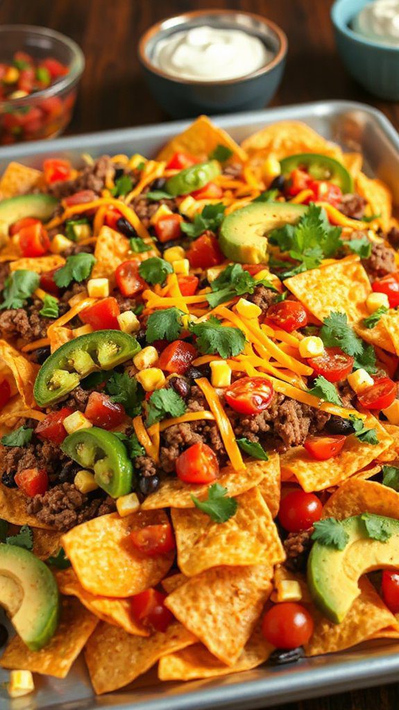 taco inspired sheet pan nachos