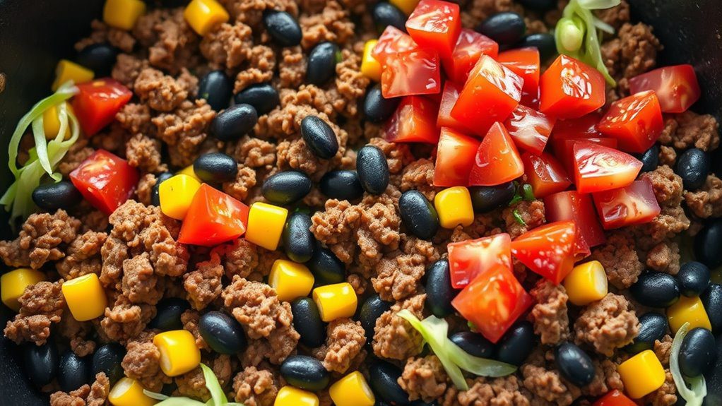 taco skillet with toppings taco skillet with toppings