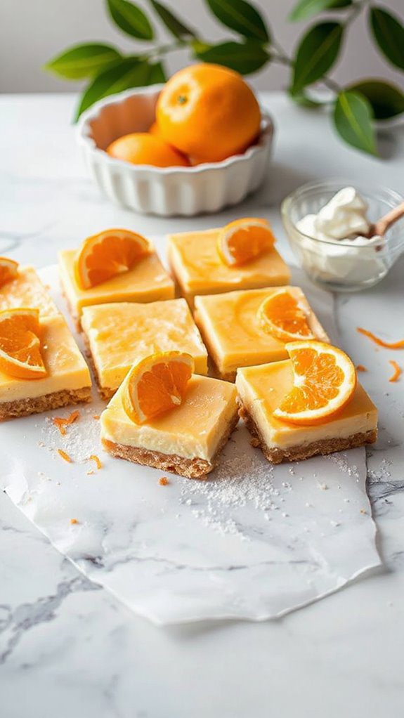 tangerine flavored cheesecake dessert bars