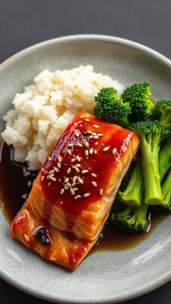 teriyaki glazed salmon dish