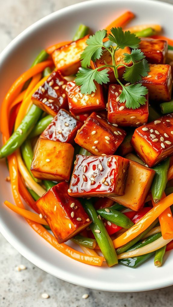 teriyaki tofu and vegetables