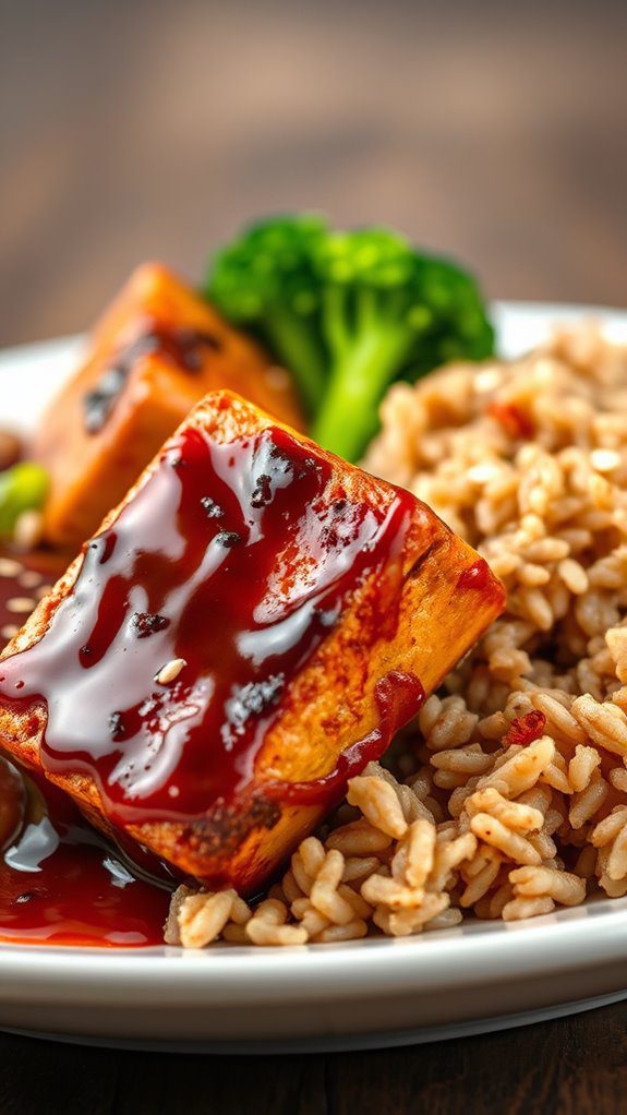teriyaki tofu with broccoli