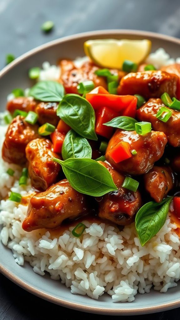 thai basil chicken dish