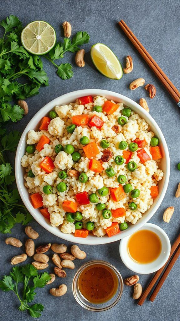 thai inspired cauliflower rice thai inspired cauliflower rice