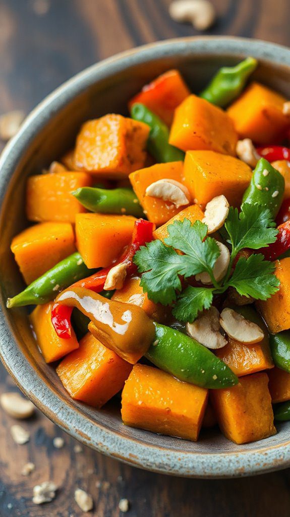 thai peanut sweet potato stir fry