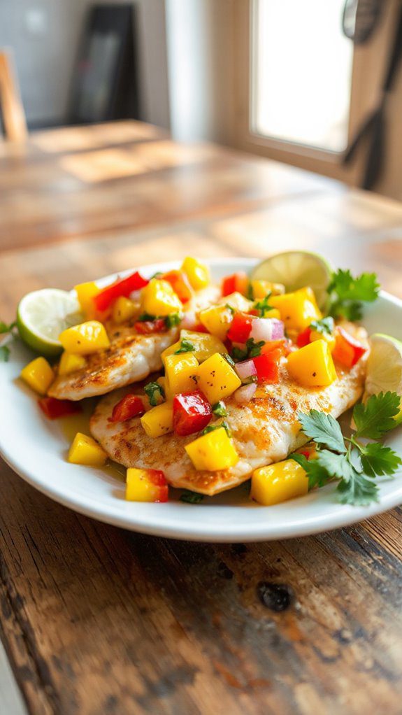 tilapia topped with salsa tilapia topped with salsa