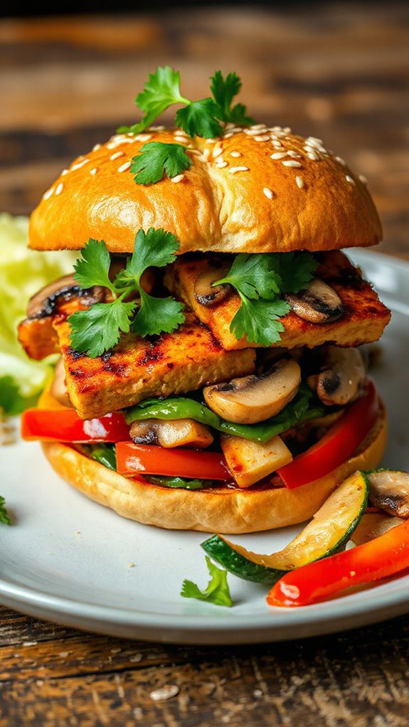 tofu mushroom stir fry burger tofu mushroom stir fry burger