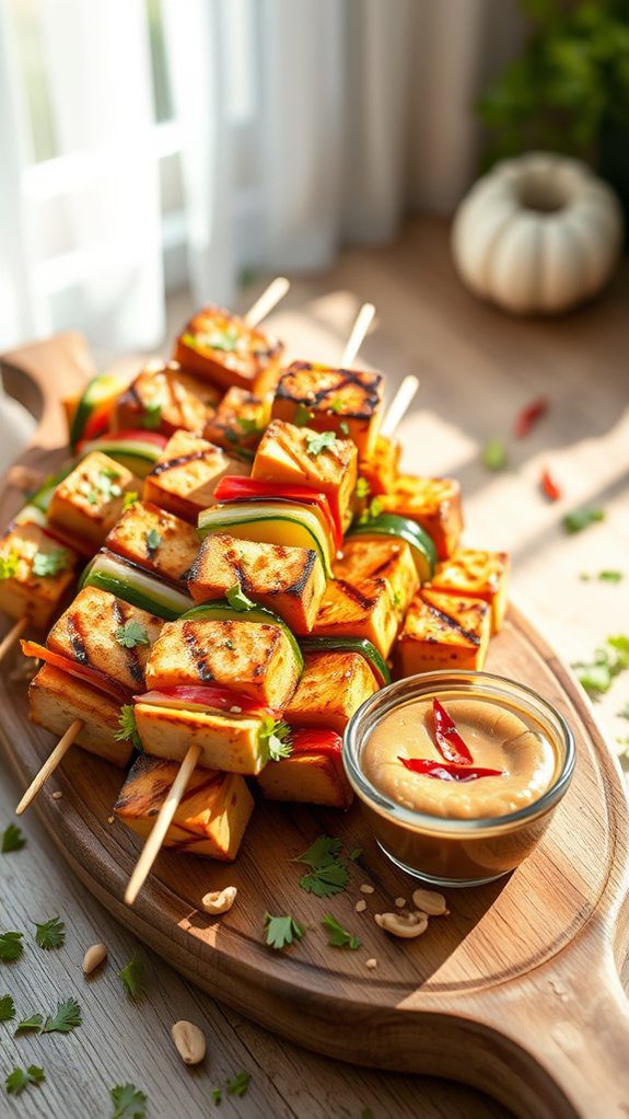 tofu skewers with peanut sauce