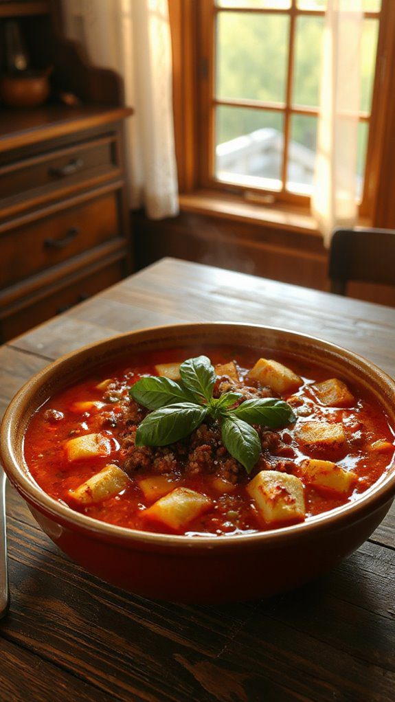 tomato basil hamburger stew