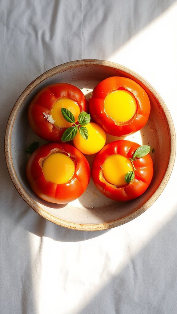tomato cups filled eggs
