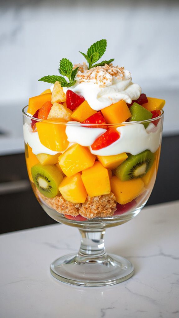 tropical fruit dessert layered