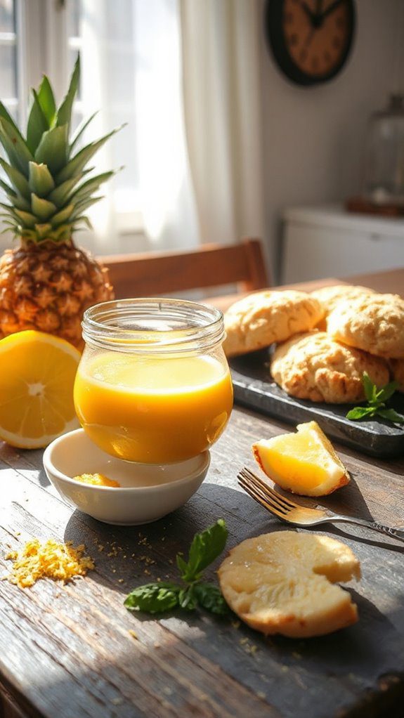 tropical fruit dessert spread
