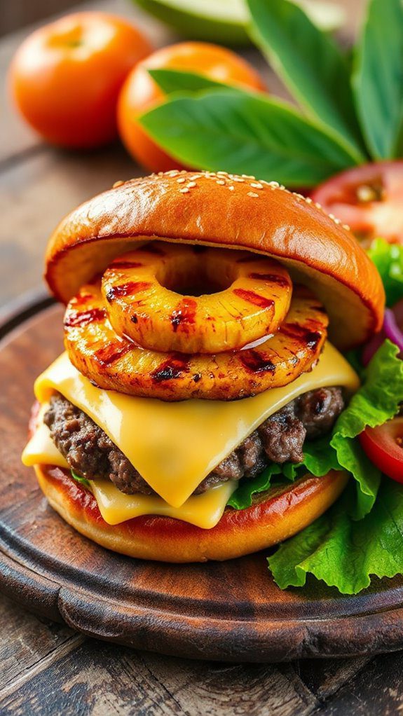 tropical inspired flavorful burger