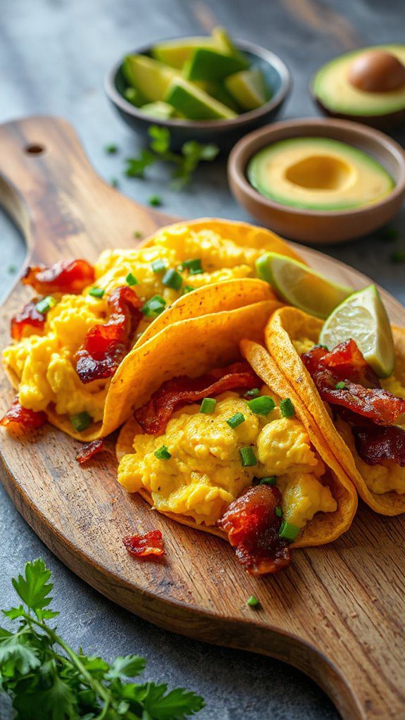 turkey bacon egg tacos