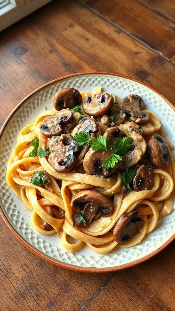 vegan creamy mushroom dish