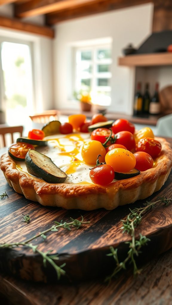 vegetable and cheese tart