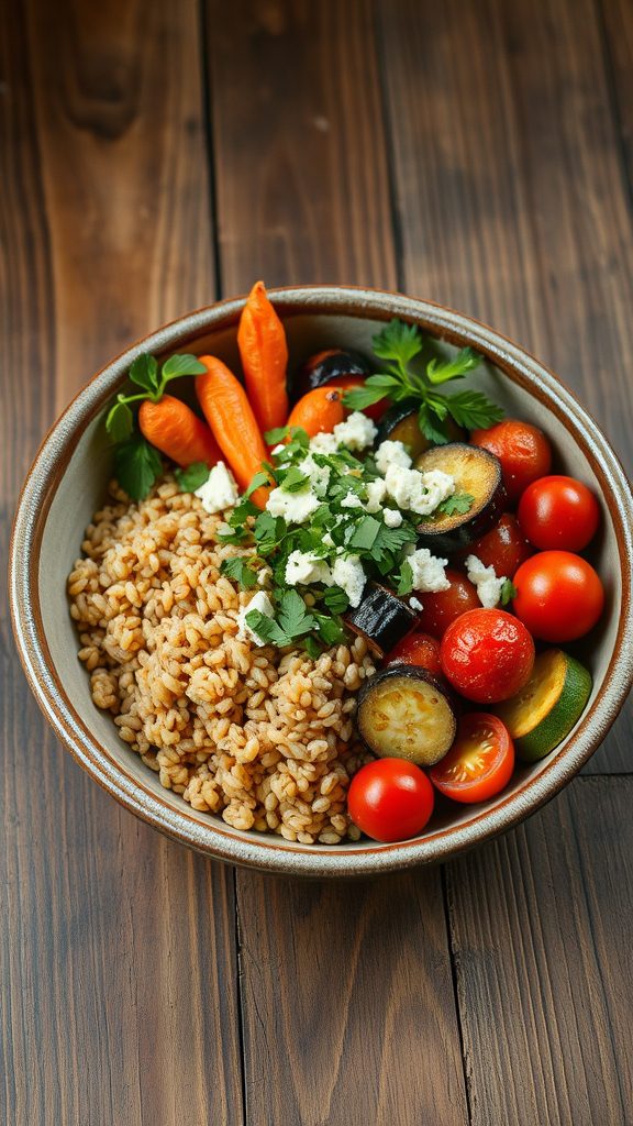 vegetable and farro bowl vegetable and farro bowl