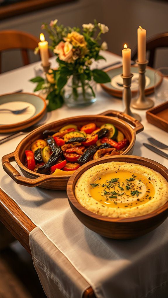 vegetable dish with polenta