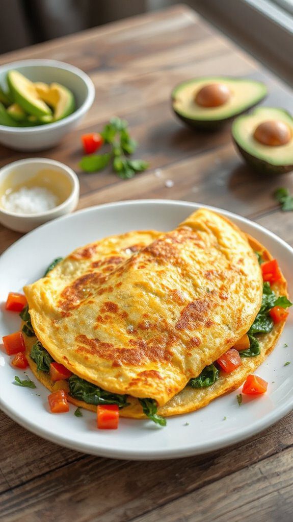 vegetable filled breakfast dish vegetable filled breakfast dish