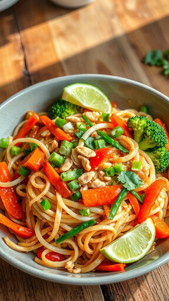 vegetable filled pad thai