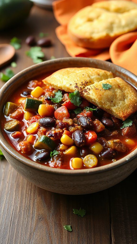 vegetarian chili with cornbread vegetarian chili with cornbread