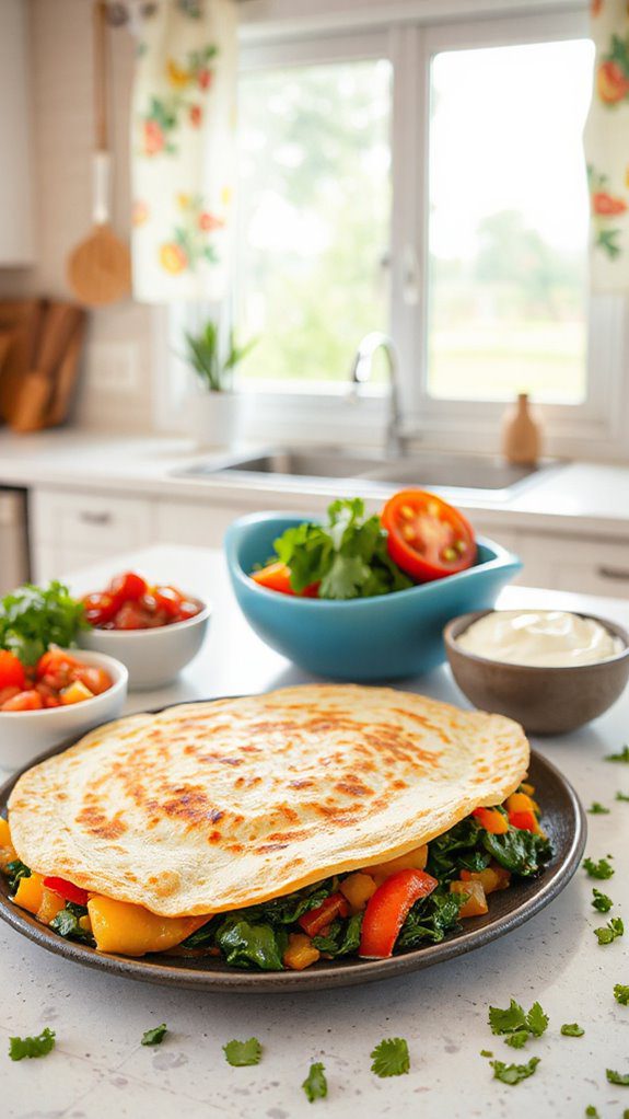 veggie filled cheesy tortilla veggie filled cheesy tortilla