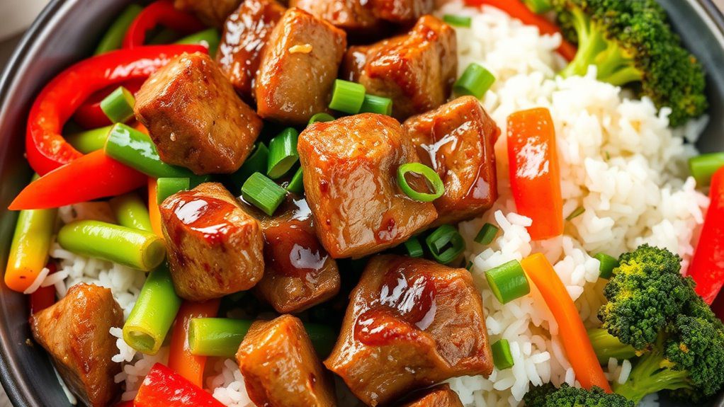 veggies and hamburger stir fry