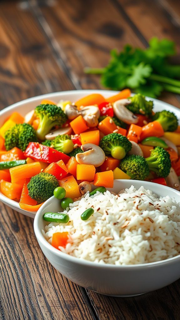 veggies tossed with rice