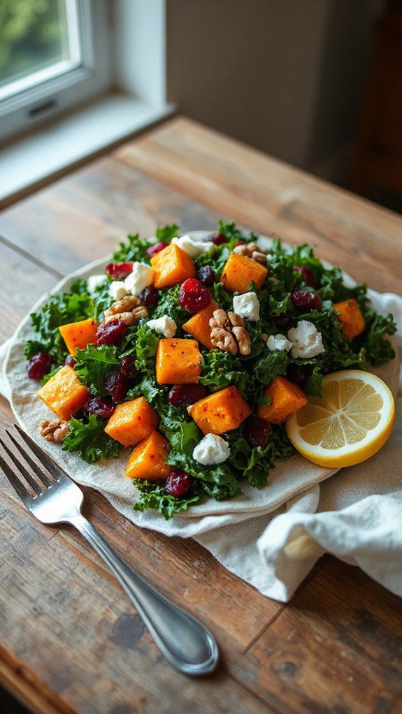 vibrant kale sweet potato salad