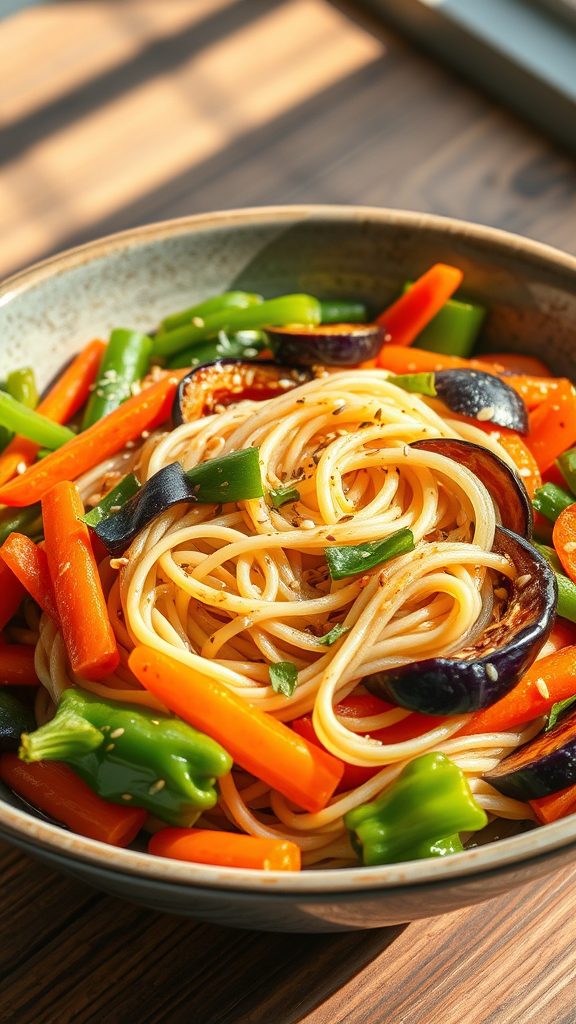 vibrant noodle vegetable dish vibrant noodle vegetable dish
