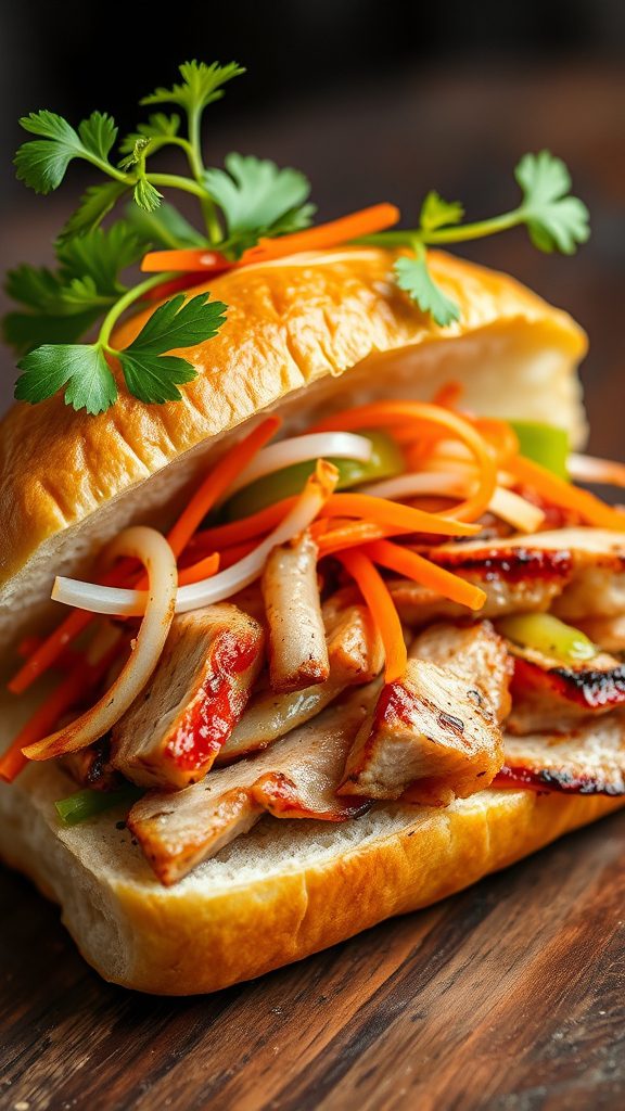 vietnamese sandwich with flavors