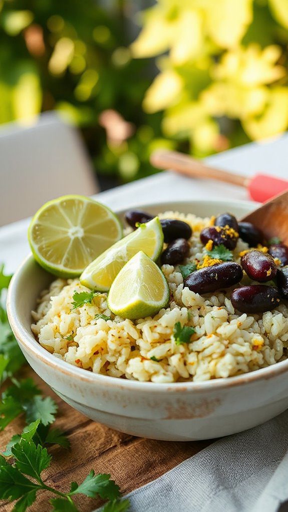 zesty lime black bean rice