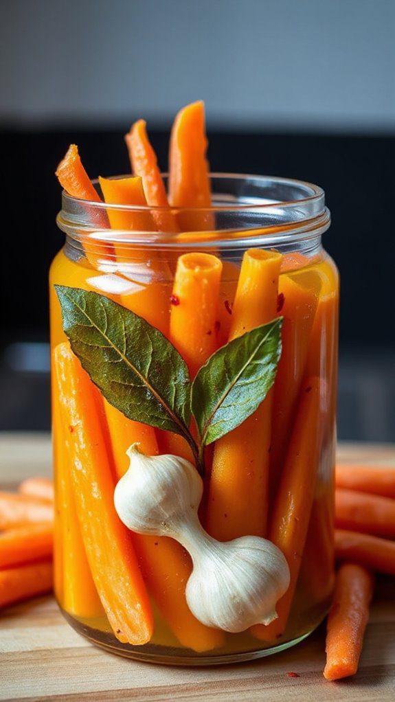 zesty preserved carrot sticks