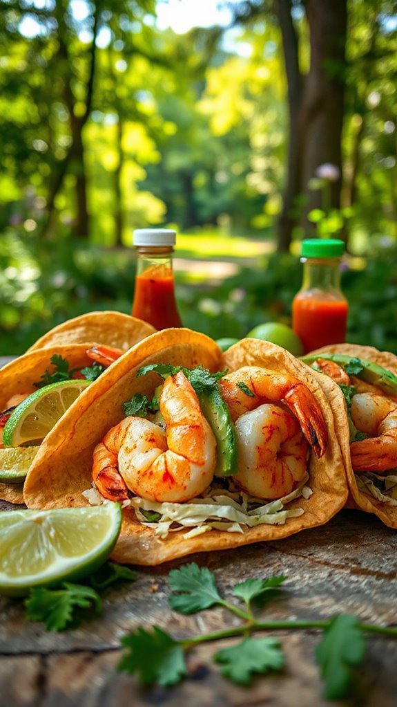 zesty shrimp filled tortillas