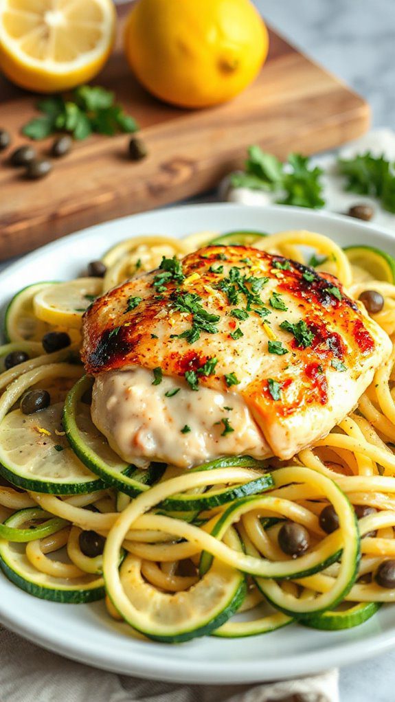 zoodles and chicken piccata zoodles and chicken piccata