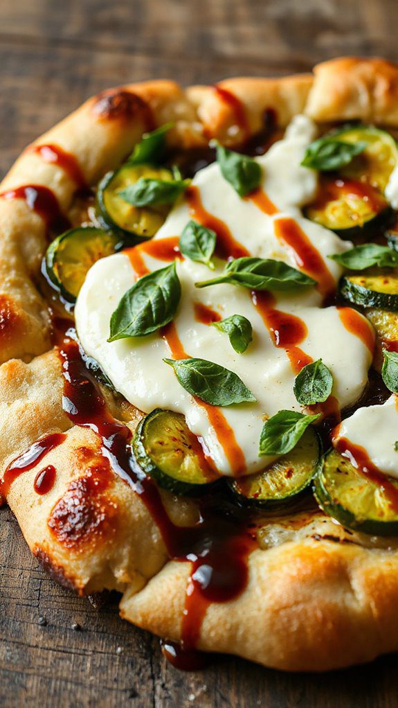 zucchini and ricotta flatbread