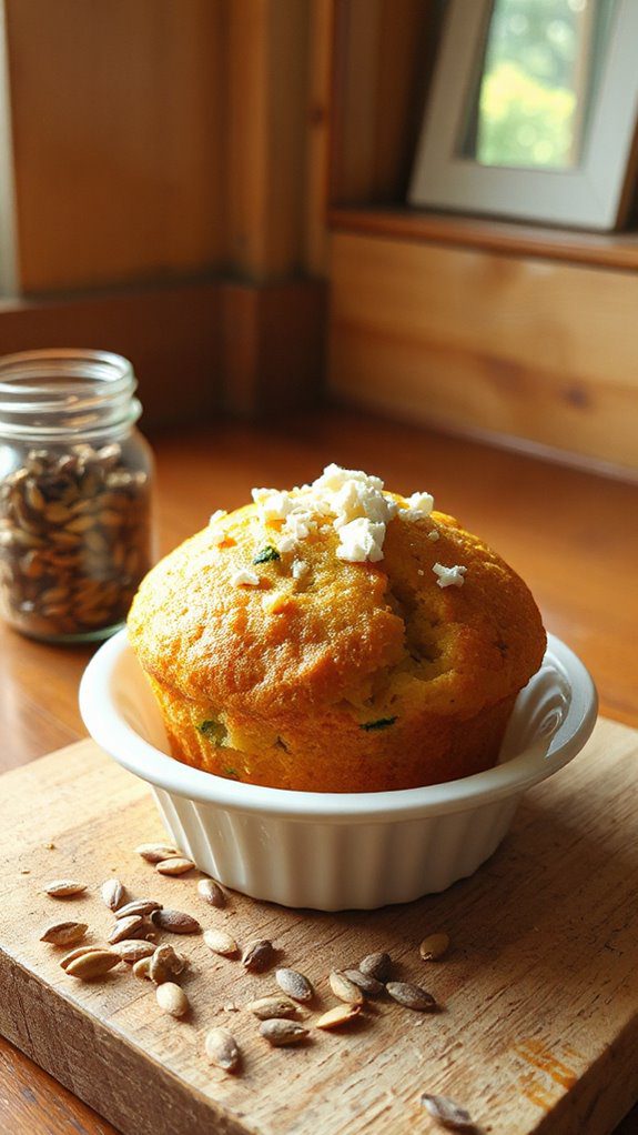 zucchini feta microwave muffin