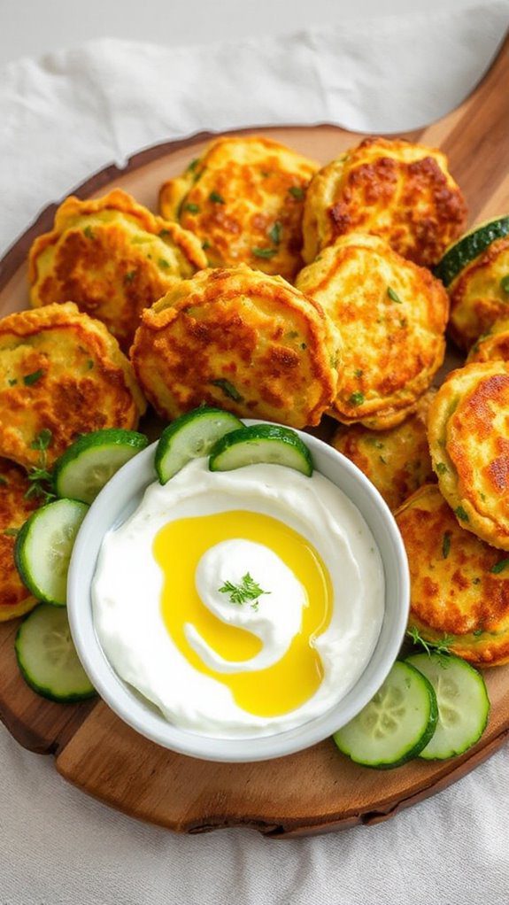 zucchini fritters with sauce