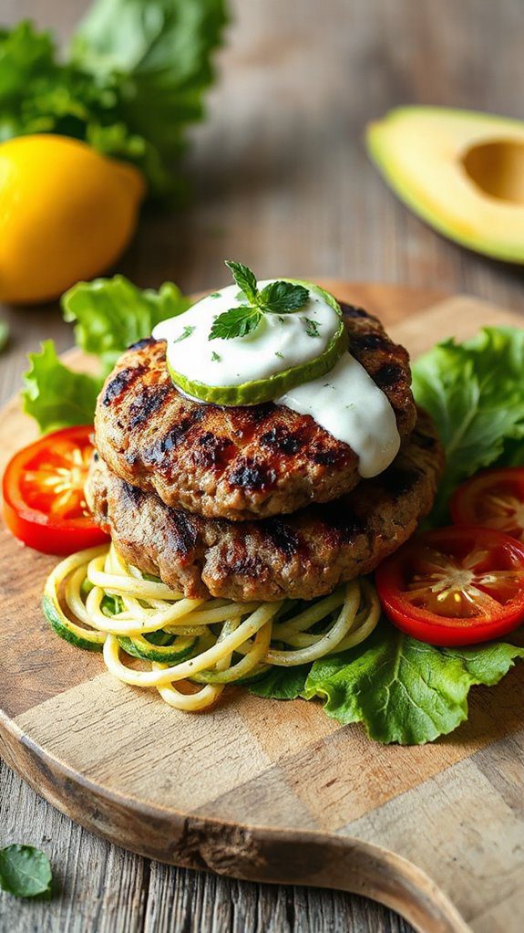 zucchini noodle based burger zucchini noodle based burger