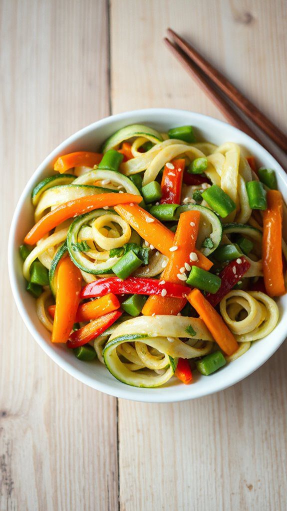 zucchini noodle vegetable stir fry