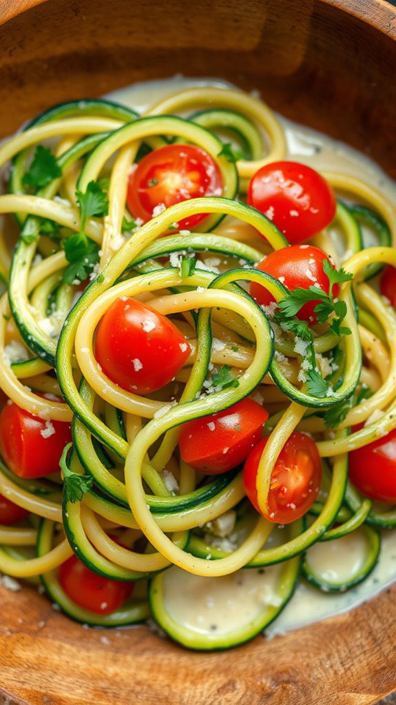 zucchini noodles in cream