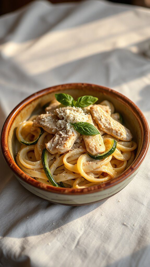 zucchini noodles with alfredo