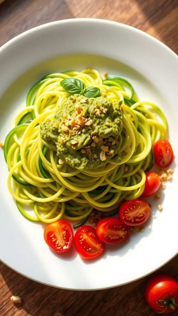 zucchini noodles with avocado zucchini noodles with avocado