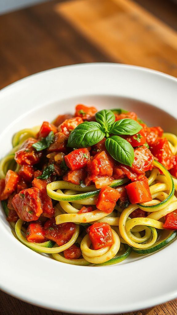 zucchini noodles with marinara