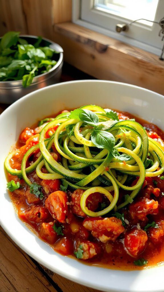 zucchini noodles with marinara zucchini noodles with marinara