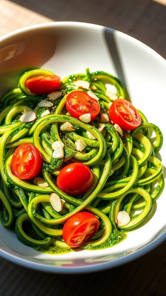 zucchini noodles with pesto zucchini noodles with pesto