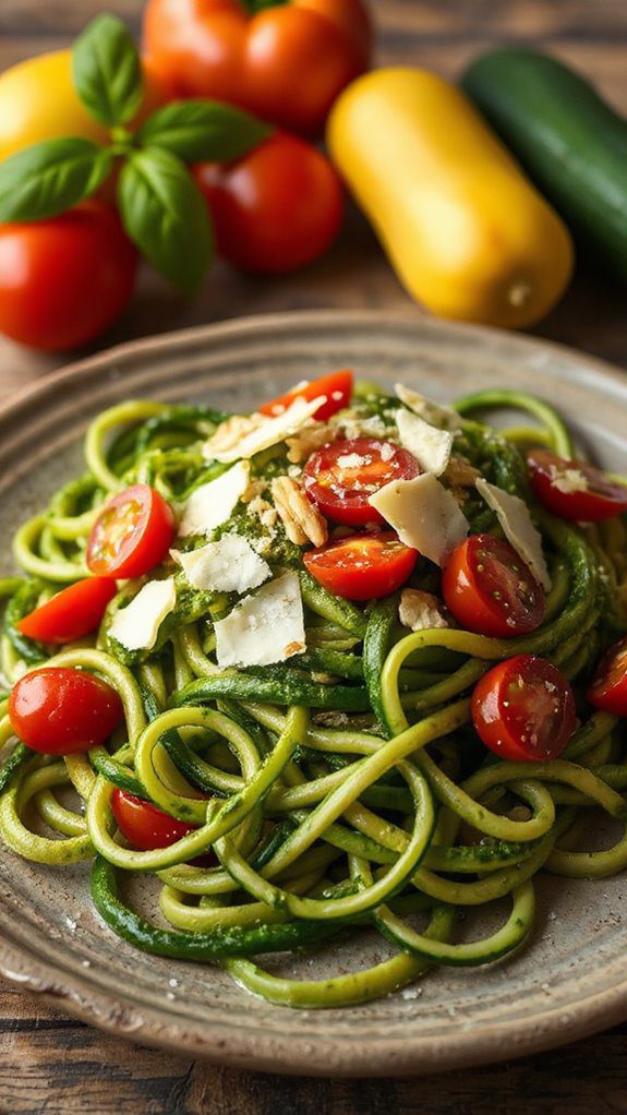 zucchini noodles with pesto zucchini noodles with pesto